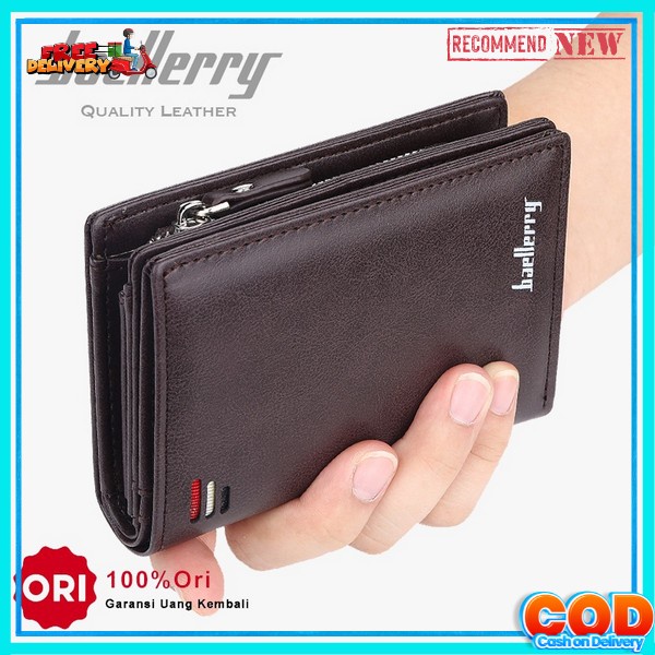 Dompret Muat Banyak Dompet Laki-Laki Resleting Promo Domper Cowok Design Simple Dumpet Pendek Denim 
