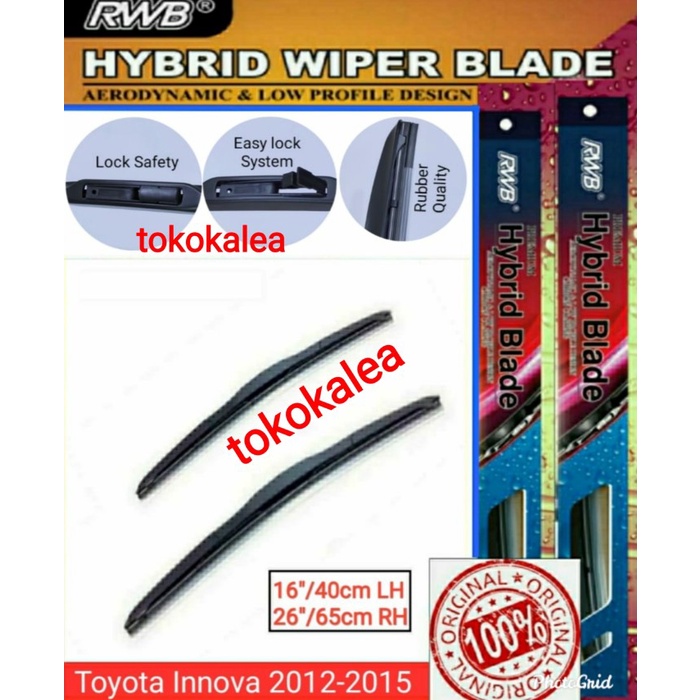 Wiper Hybrid Blade Rwb Mobil Toyota Innova 2012-2015 Ukuran 26-16 Inc Kode Dt 060