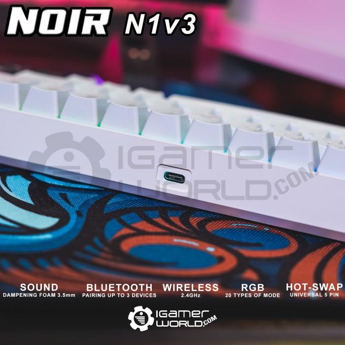 NOIR N1V3 / N1 65% WHITE WIRELESS HOTSWAP MECHANICAL GAMING KEYBOARD