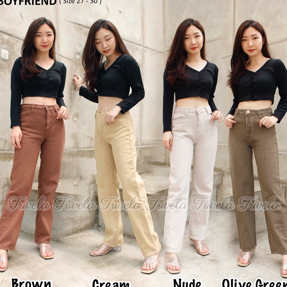 vnn18 TRIVELA - Kulot Jeans Wanita Syakira / Kulot Jeans Brown / Kulot Jeans Cream / Kulot Jeans War
