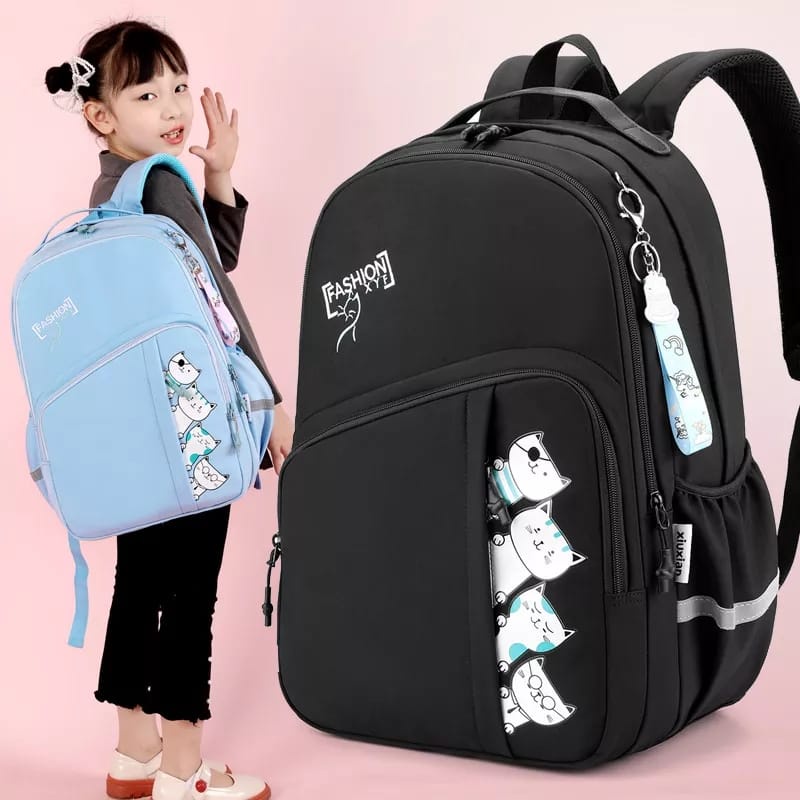 MHS - TAS RANSEL SEKOLAH ANAK PEREMPUAN MUAT BANYAK MOTIF KUCING LUCU MODEL TERBARU 2023