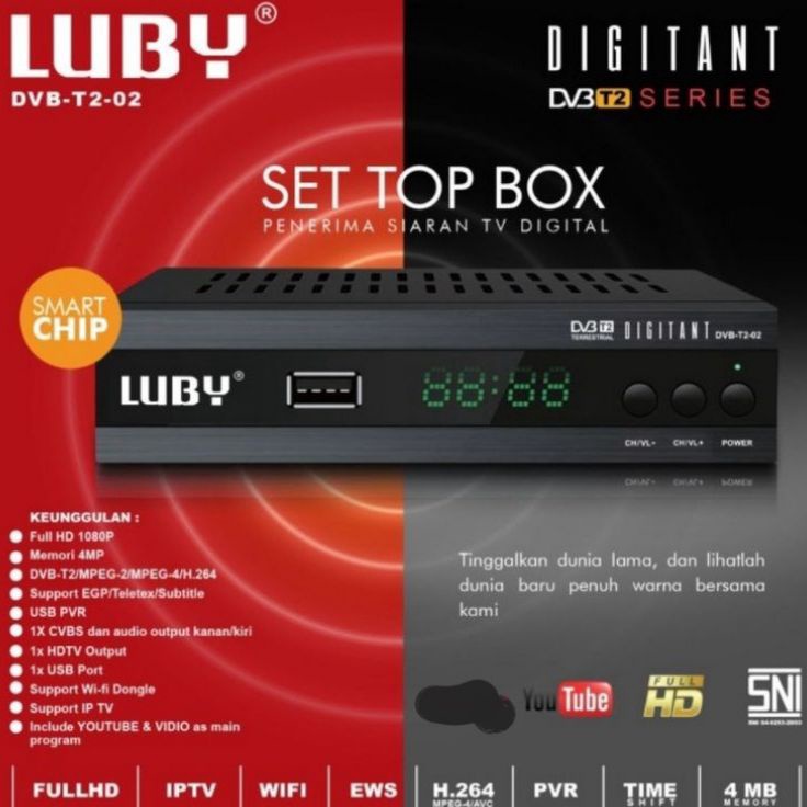 - LG Set Top Box LUBY DVB T2 02 TV Siaran Digital Receiver STB Bisa Youtube f Premium ✪.
