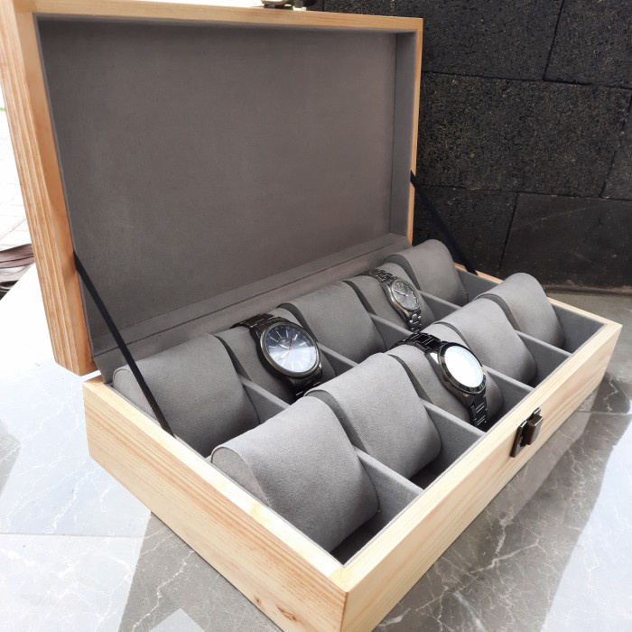 Best Seller Premium Quality Kotak Jam Tangan Kayu - Tempat Jam Tangan Kayu Isi 10