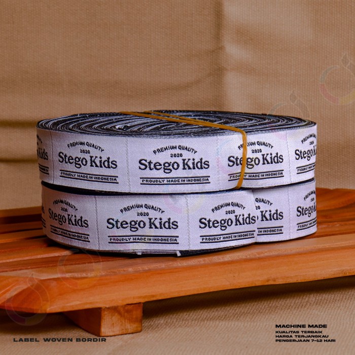 

Best Seller 2X6 Label Woven Bordir/Label Merek/Label Fashion/Label Hijab Murah