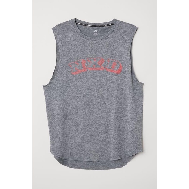 H&M Sports Tank Top Grey Nxd Original Singlet Hnm Stretch Running