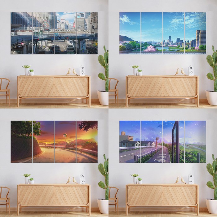 LB520 (120x60) Hiasan Poster Dinding Lukisan Jepang Pemandangan Anime Nature DISKON