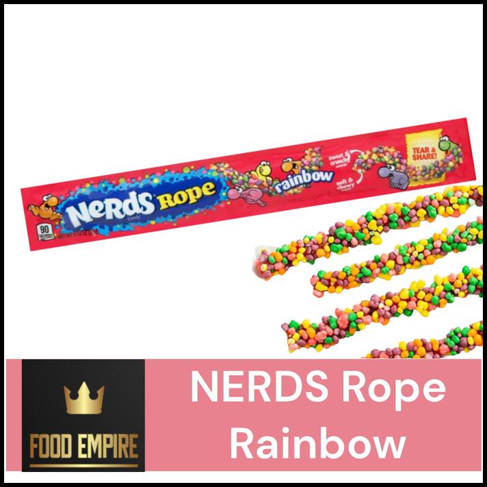 Nerds Rope Candy Rainbow 0.92 Oz | Permen Chewy 26 Gr | Non-Halal