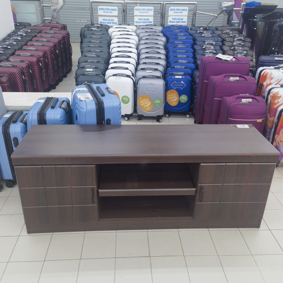 Meja TV Coklat Model 2 Pintu Minimalis Kabinet Lemari Rak TV Modern TV309