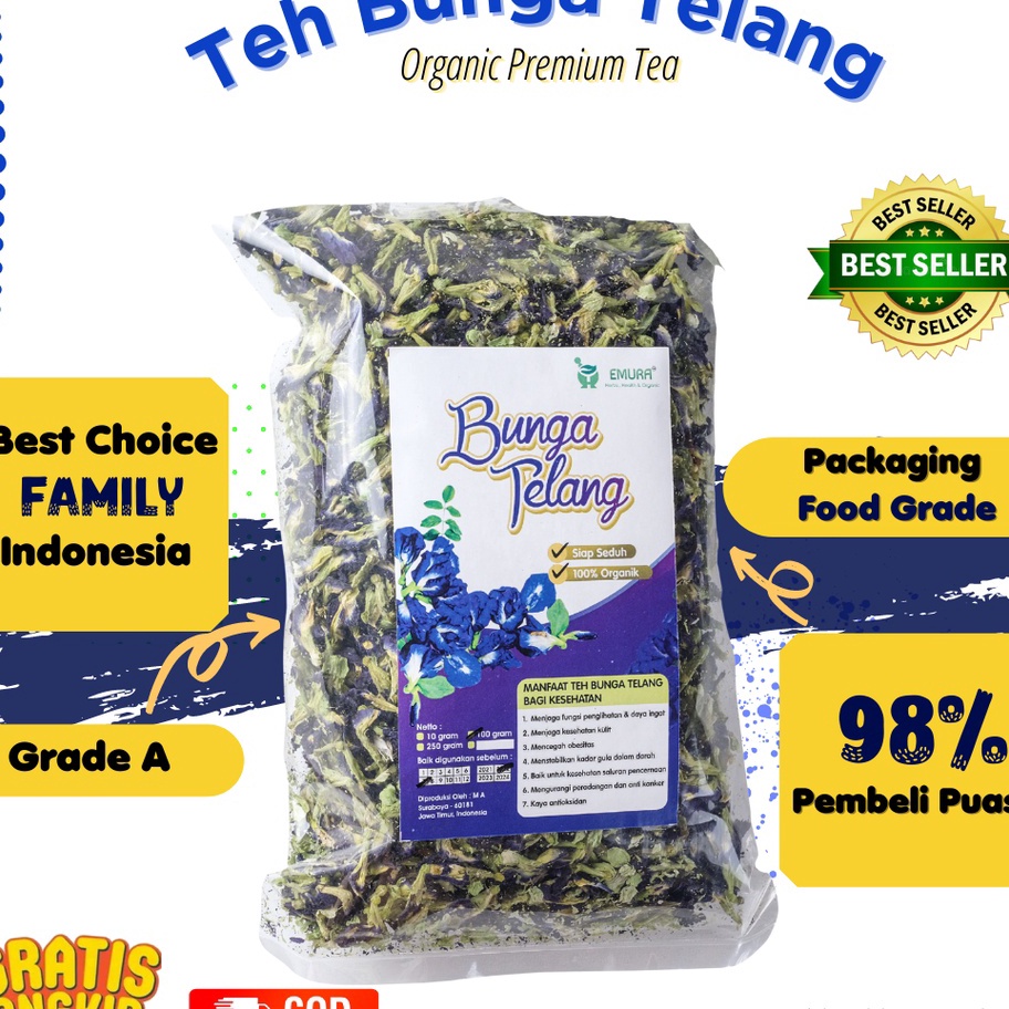 

DVLH5032 [PROMO SALE!!!] Bunga telang organik 100 Gr/Teh Telang Kering/Teh Biru/Butterfly Pea / Teh Bunga Telang Kering