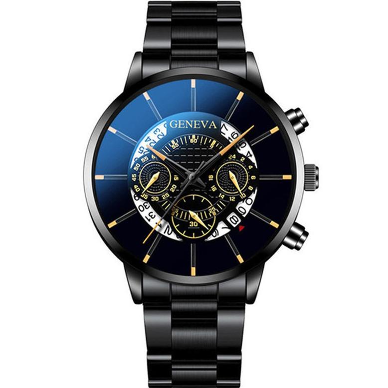 Arjun- JAM TANGAN PRIA ORIGINAL GENEVA HITAM STAINLESS STEEL JAM087B5 WASAKI BESI KEREN COWOK MURAH 