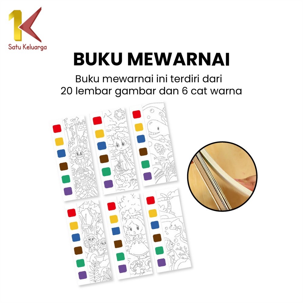 

NFR SATU KELUARGA BUKU GAMBAR MEWARNAI A56 WATERCOLOR BOOK COLORING BUKU LUKIS CAT AIR SET FREE KUAS