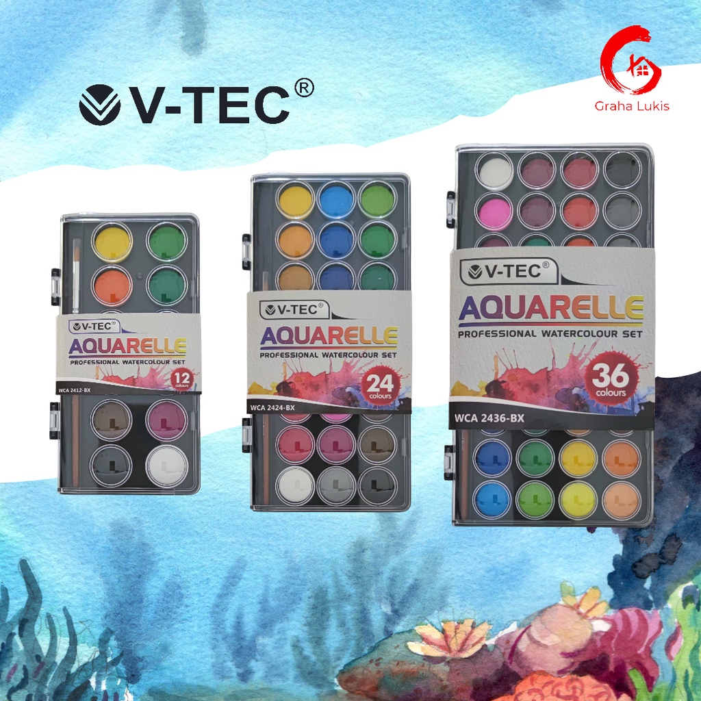 

T3R V-TEC AQUARELLE WATERCOLOUR / CAT AIR SET 12 / 24 / 36 WATERCOLOR P8K