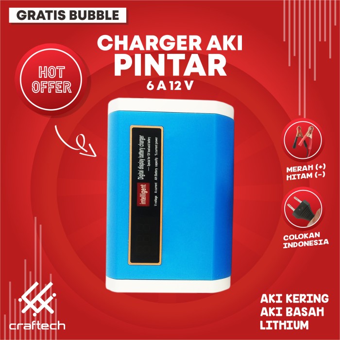 CAS AKI 6A 12V MOBIL MOTOR CHARGER AKI CARGER AKI ALAT CAS 6A UPGRADE