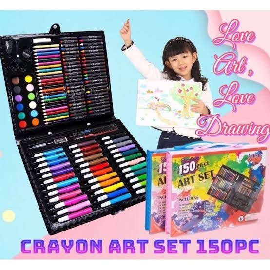 

OMV ALAT TULIS SET CRAYON COLOURING SET 150PCS / ART SET 150PCS PENSIL WARNA SET ALAT LUKIS ANAK