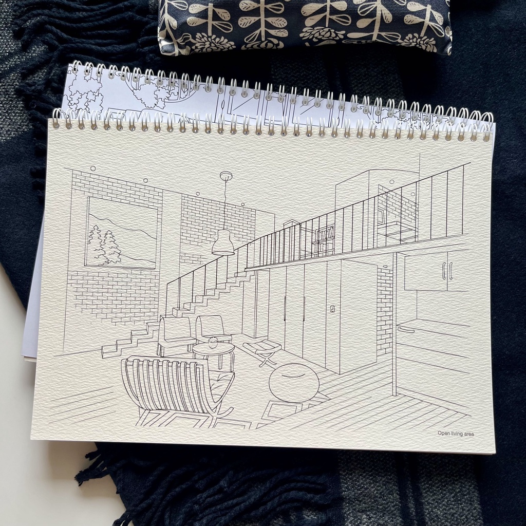 

Buku Mewarnai Untuk Cat Air - Watercolor Colng Book - Interior Cozy Home