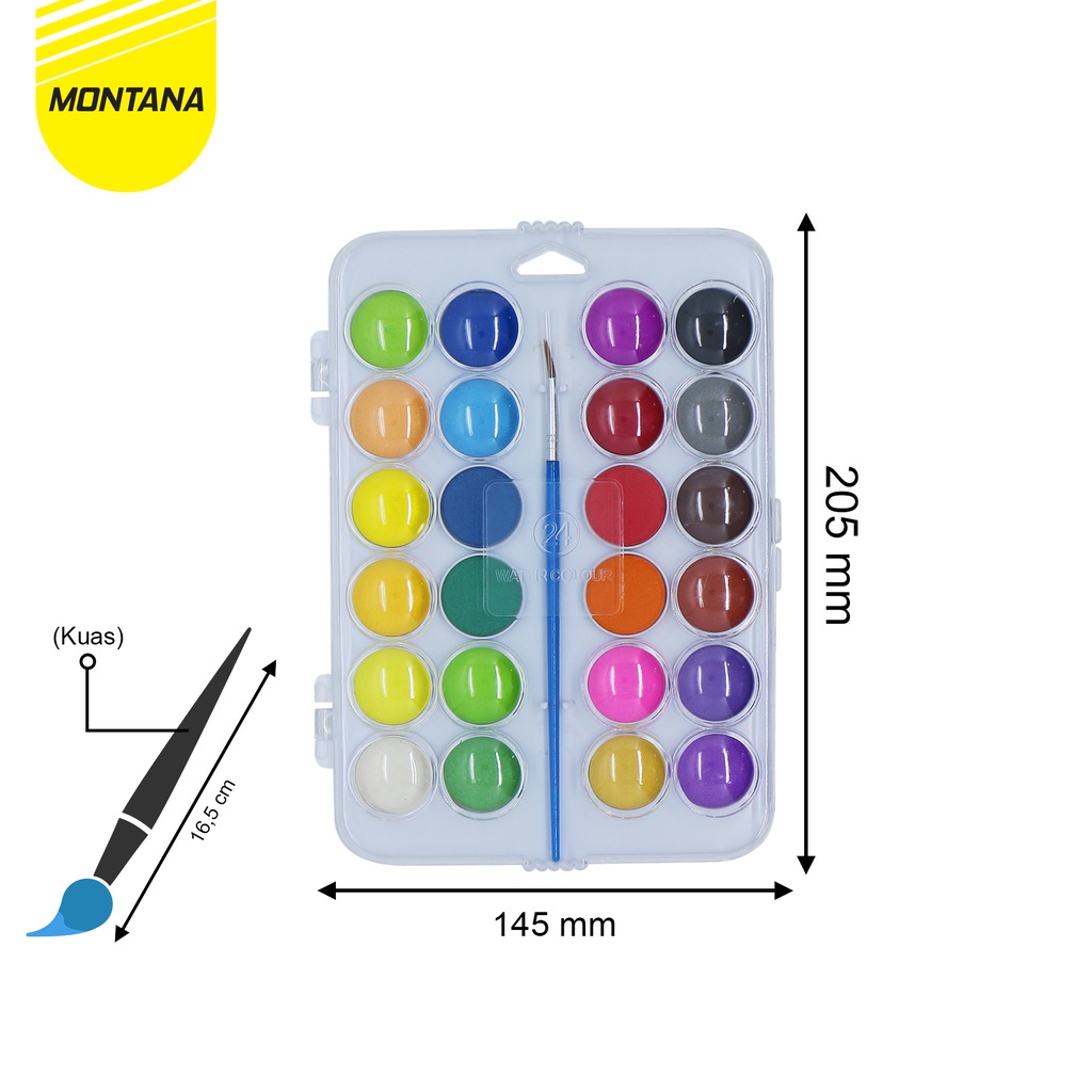 

W6Q MONTANA WATERCOLOR 24 WARNA / CAT AIR MONTANA TWC-24 / WATERCOLOR CAKE RLB