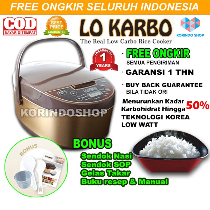 Low Carbo Rice Cooker, Lo Karbo Rice Cooker Rendah Gula