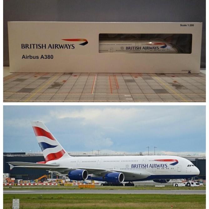 Diecast Pesawat British Airways A380 Hogan Wings(Plastik) 1:200