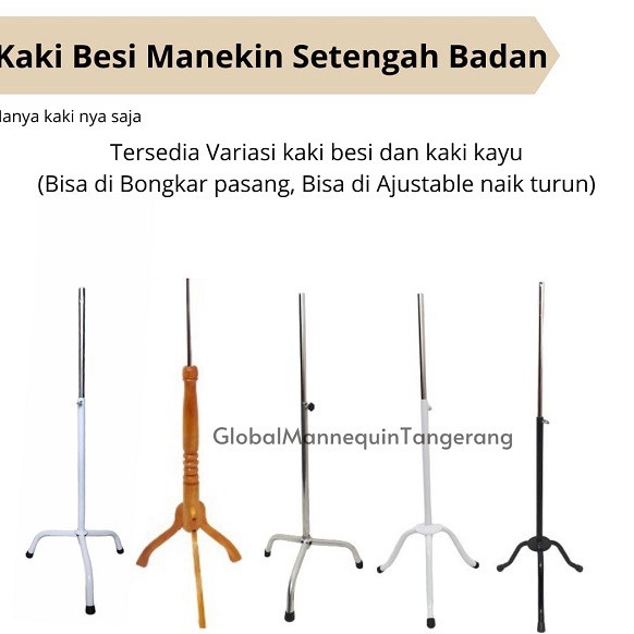 HARGA SPESIAL. Tiang Besi Manekin Setengah Badan MAnekin Kaki Besi Penyangga tiang Manekin