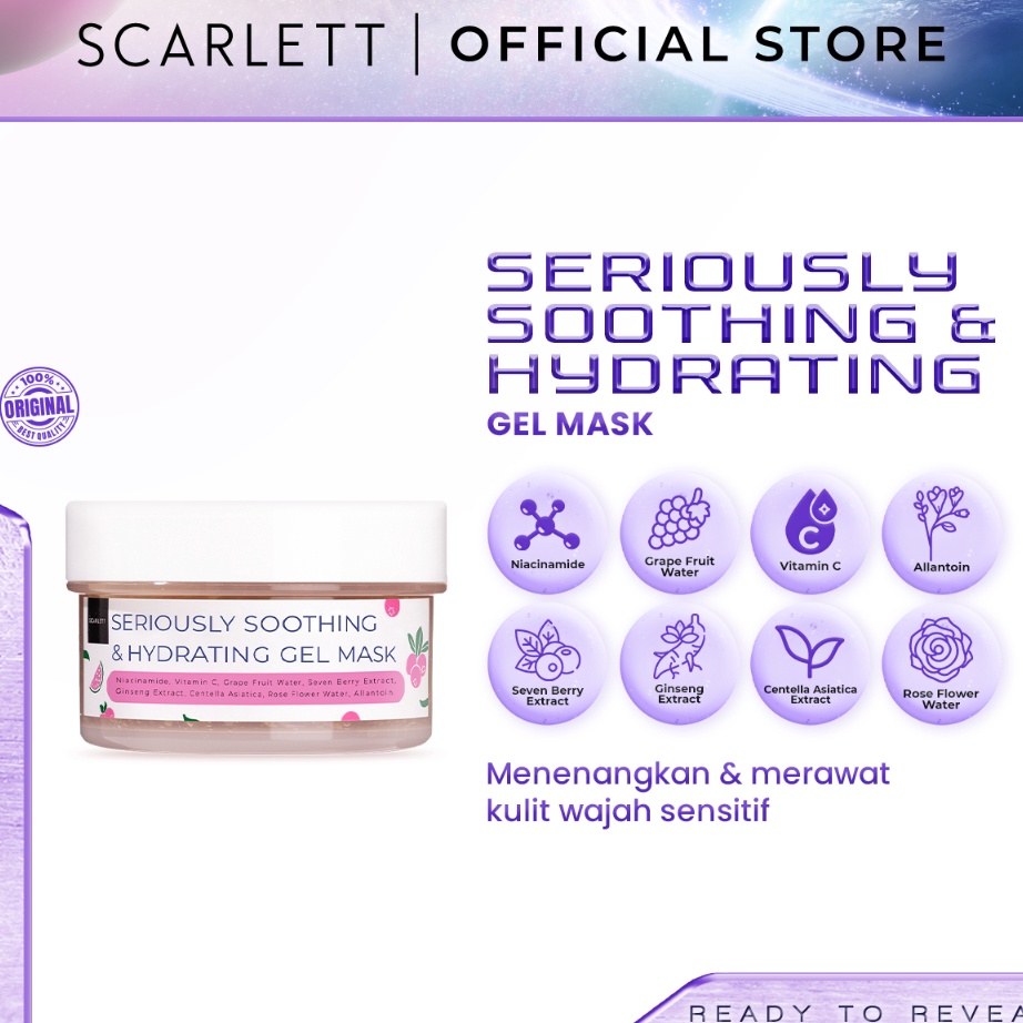 4)6BA-E Scarlett Whitening Seriously Soothing & Hydrating Gel Mask ProdukALX7