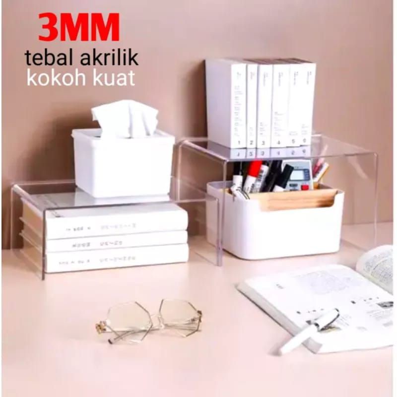 rak display pajangan / meja akrilik besar / display tas / rak akrilik