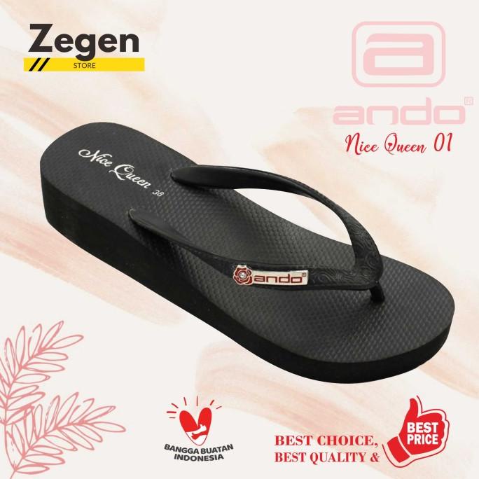 ANDO NICE QUEEN Sandal Jepit Wedges Wanita Sendal Japit Ando Original