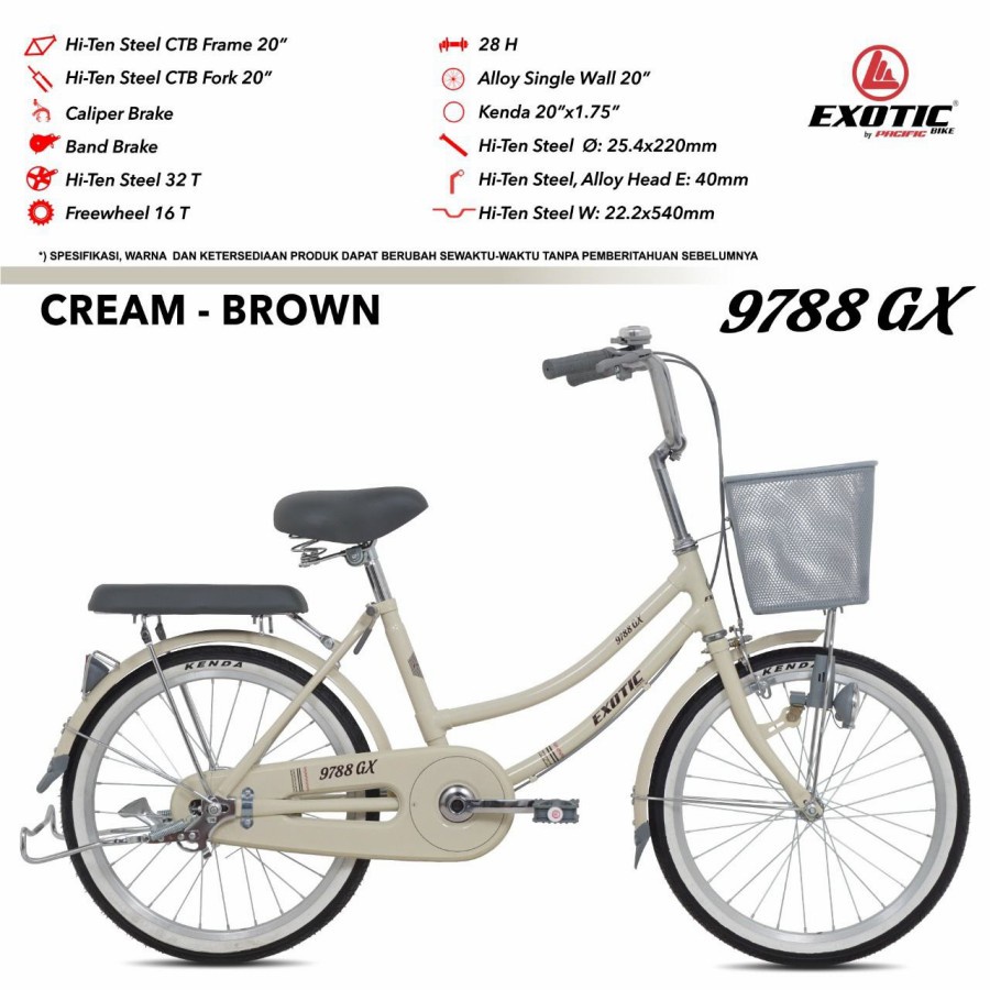 sepeda City Bike CTB 20 EXOTIC ET-9788 GX Garansi 5 tahun