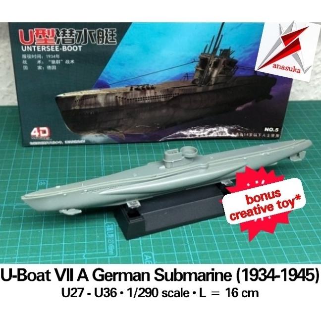 Kapal Selam Miniatur U-Boat VIIA German Submarine Model Kit
