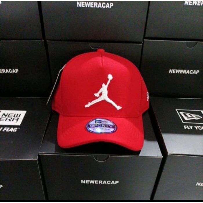 topi Topi Baseball Jordan Impor Original Distro Premium / - Merah, All Size(C9E7) topi pria baseball