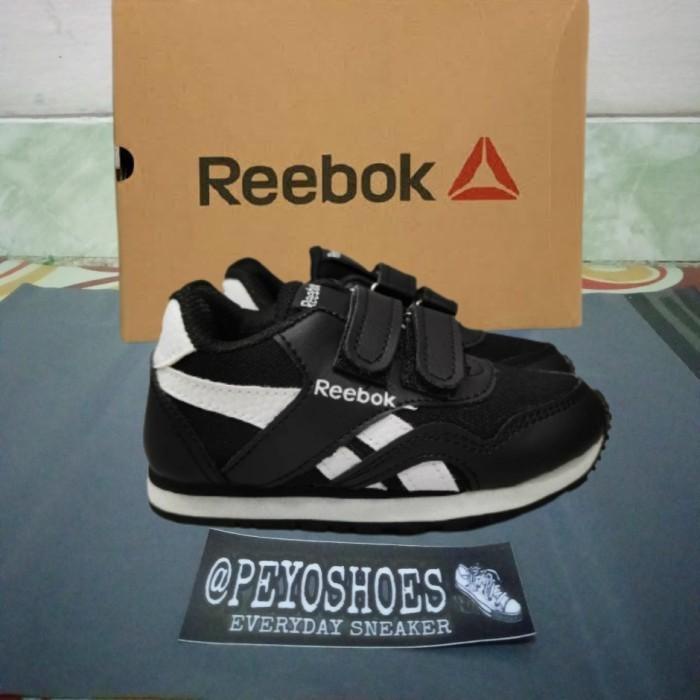 SEPATU ANAK SNEAKERS BAYI LAKI/PEREMPUAN REEBOK HITAM PUTIH SIZE 21-35