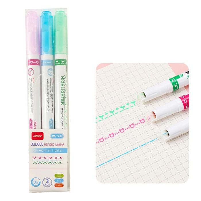 

3/6PCS DUAL TIP CURVE HIGHLIGHTER PEN SET UNTUK SCRAPBOOKING PERLENGKA