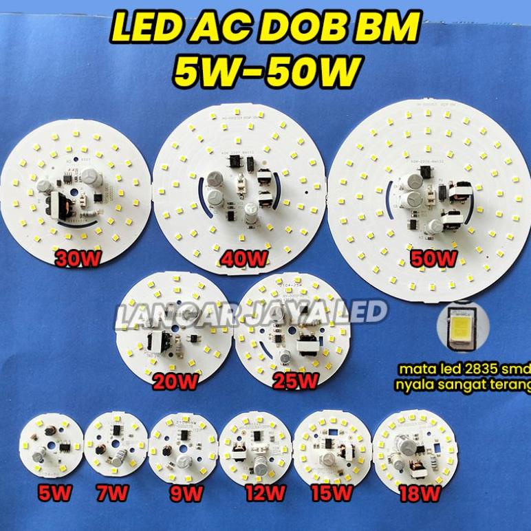 Populer Pcb Led Ac Bm All Watt 5,7,9,12,15,18,20,25,30,40,50 Update 2023