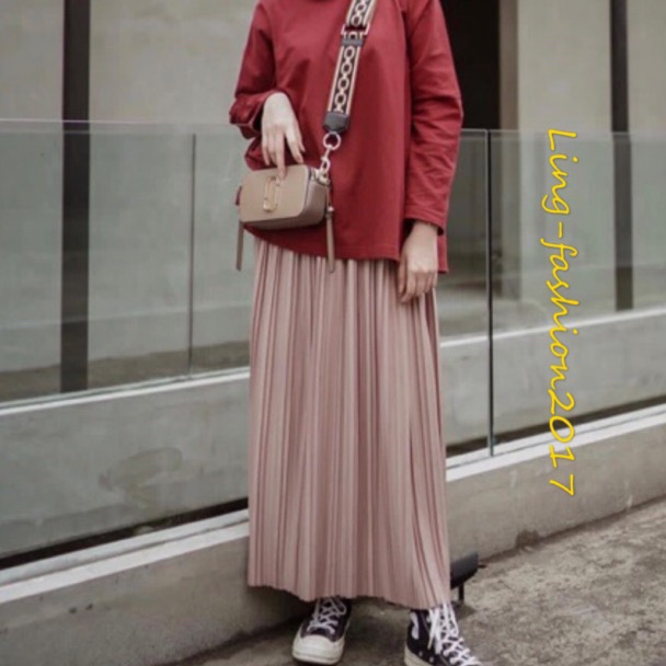 Menarik Rok plisket lurus premium import/ rok plisket/rok muslim/rok lurus