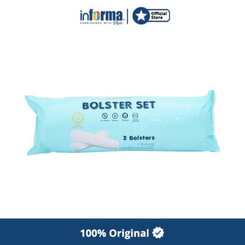 Terlaku. Informa - Informa 24X90 Cm Set 2 Pcs Guling - Putih Bolster Perlengkapan Kamar Tidur Akseso