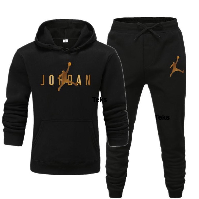 READY. JORDAN BASKET GOLD II Setelan Celana Jogger & Jumper Hoodie  II Set sweater Hoodie dan Celana