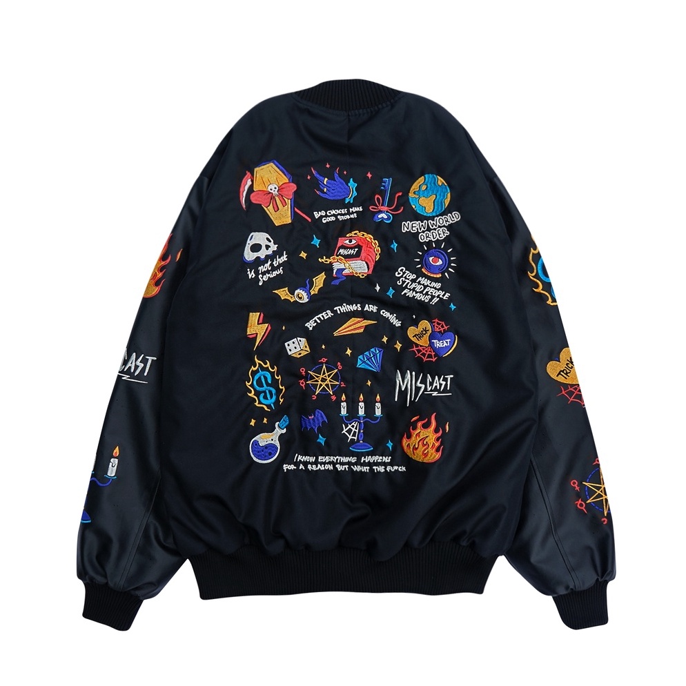 HARGA TERMURAH. Miscast Varsity Jaket Vintage Hecate Black