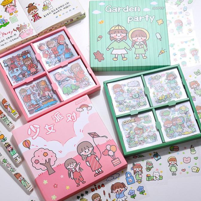 

Terlaris Stiker Dekorasi Waterproof 100 Lembar Seri Garden Party - Sticker Diy