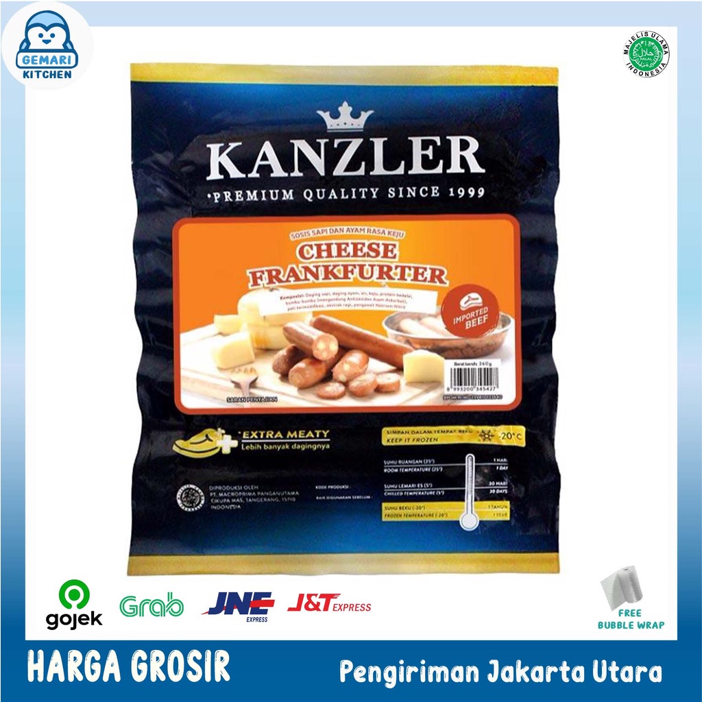 

Sosis Cheese Frankfurter Kanzler 360 Gram & 1 Kg