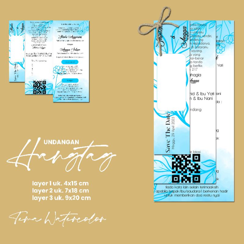 KARTU UNDANGAN PERNIKAHAN HANGTAG BANYAK BONUS UNDANGAN DIGITAL