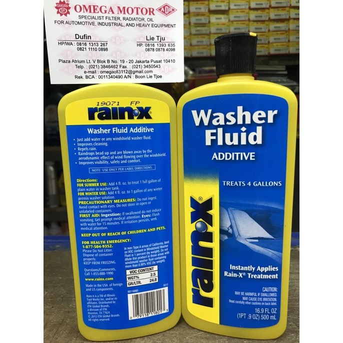 Rain x washer fluid additive (campuran air wiper)
