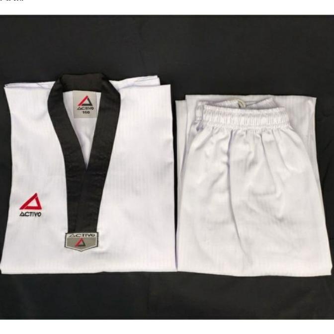 (ZYD) Dobok SENDY ACTIVO/BOW senior Seragam Taekwondo kerah hitam