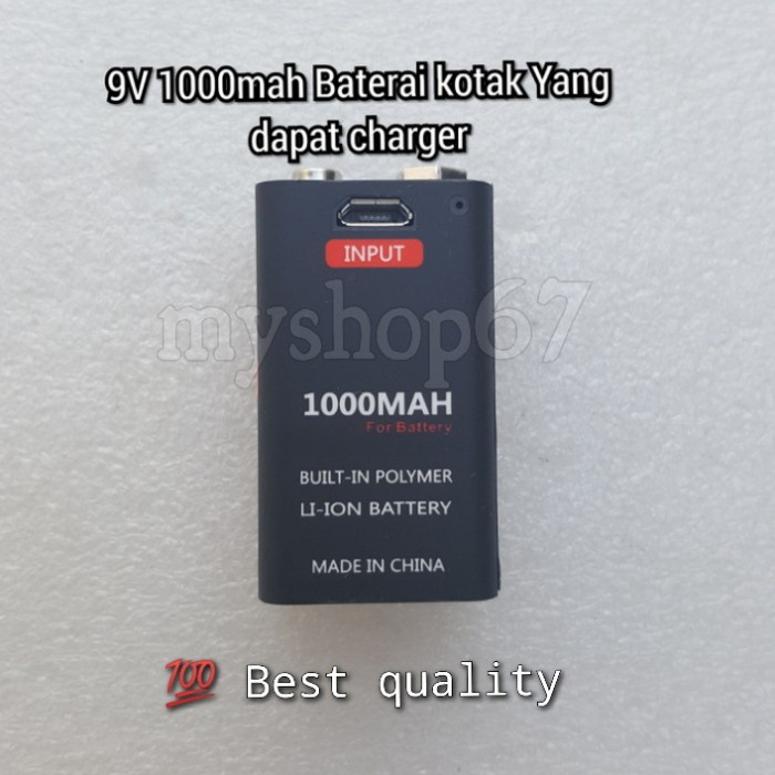 Baterai Kotak 9V 1000Mah 1.000 Mah Charge Isi Ulang Batre Rechargeable