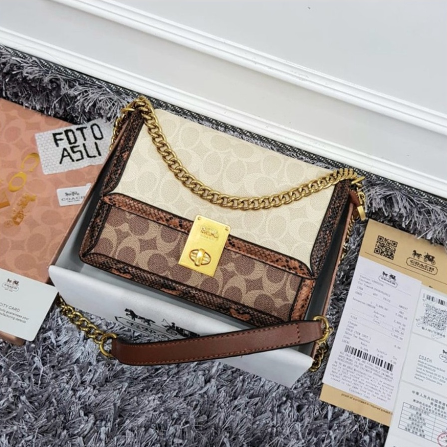 Harga Bersahabat.. C¤ACH Hutton Shoulder Kombi Snake Skin 4406 (FreeDustbag+BubbleWrap)