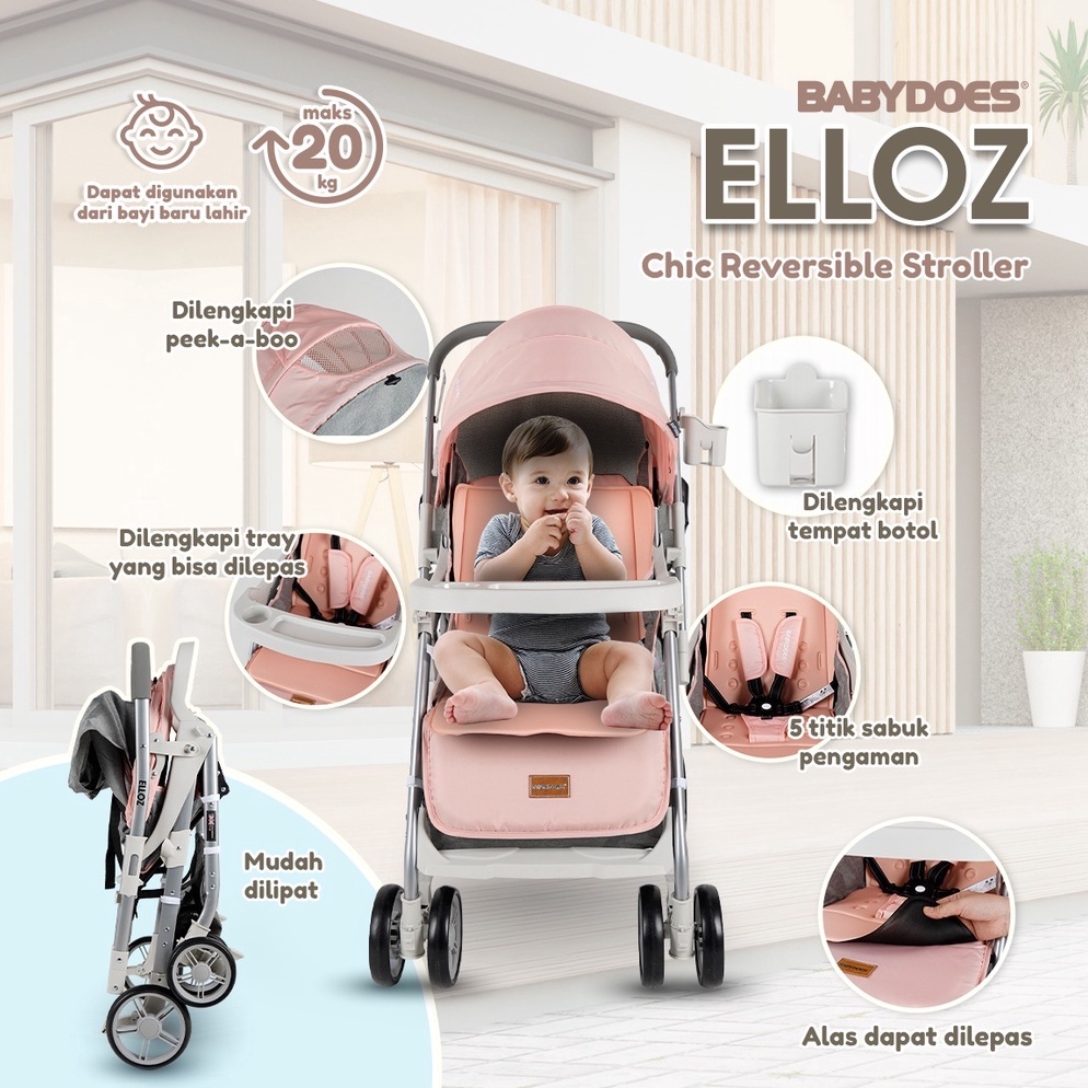 Terpercaya.. BABYDOES STROLLER CH 324 ELLOZ CHIC REVERSIBLE