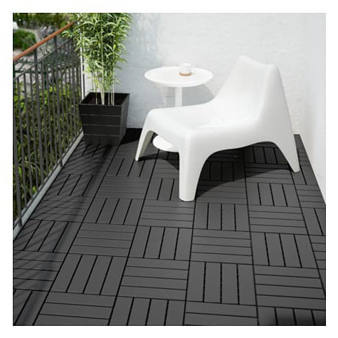 PALING LARIS. RUNNEN Dek lantai 9 pcs luar ruang abu abu tua / krem