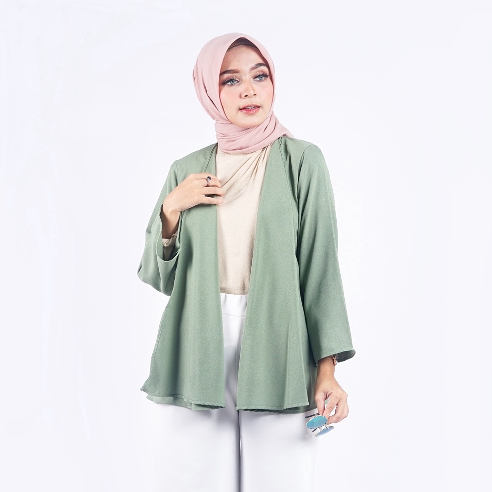 TERBARU. Ahlami- Kamila Basic Outer Premium Cardigan Wanita Outerwear Kekinian Outer Jumbo Outer Pol