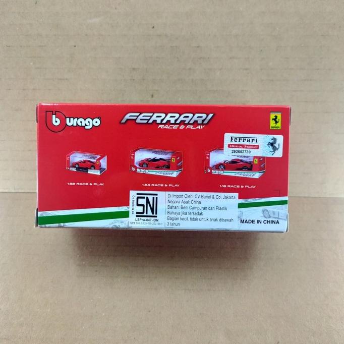 Bburago Ferrari Series 458 Challenge Merah Timothy Diecast Mobil