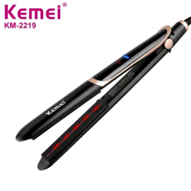 Id V1h1G Kemei KM 2219 catokan rambut infrared 2in1 Lurus dan Curly  bergaransi