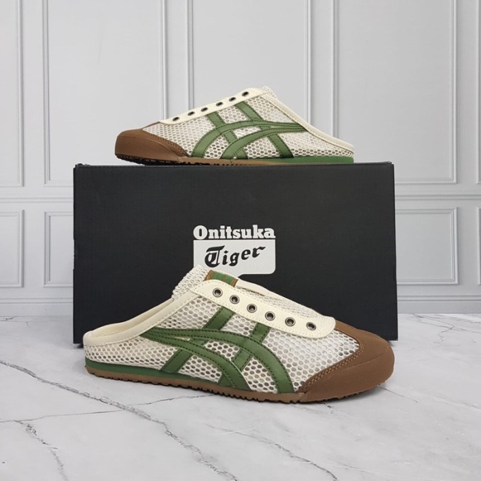 Terlaris Promo Sepatu Onitsuka Tiger Sandal Slip On Beige Green