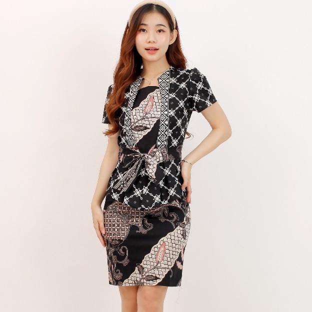 Baju Batik Wanita -Dress Batik Wanita Motif Cantik Modern Size M & L